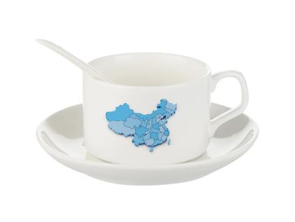 Taza sublimable con plato 5oz
