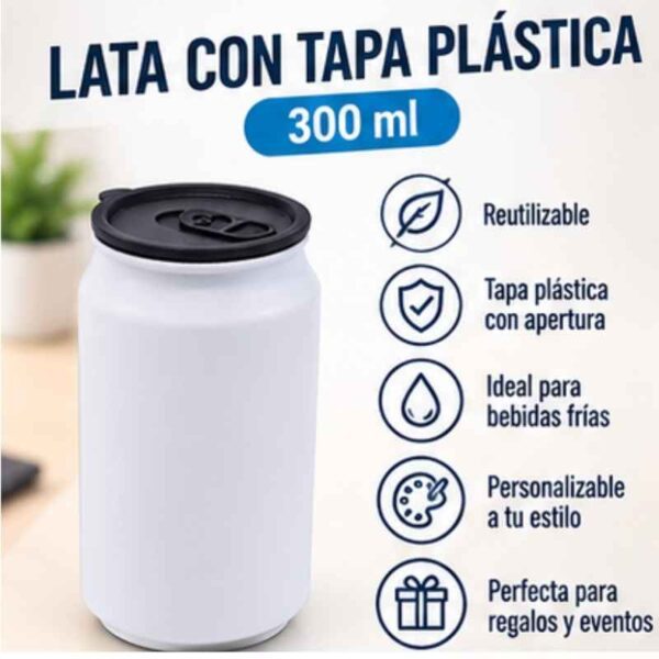 Lata con tapa negra