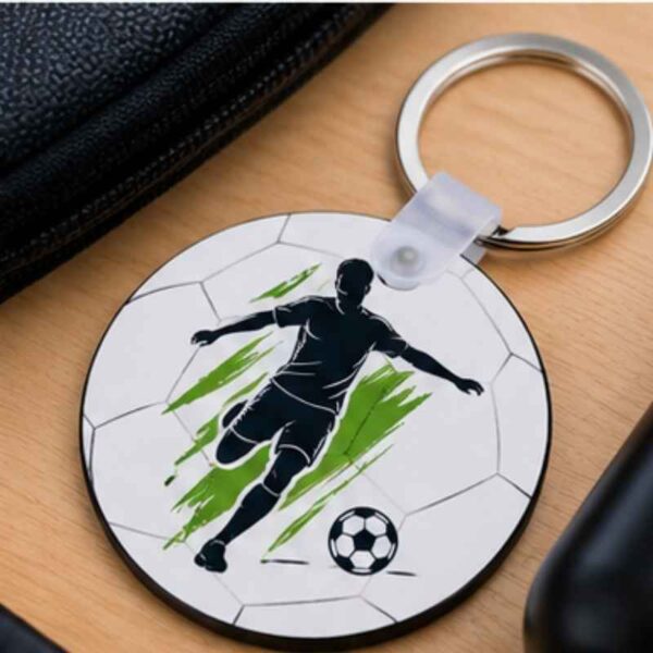 Llavero redondo de fútbol