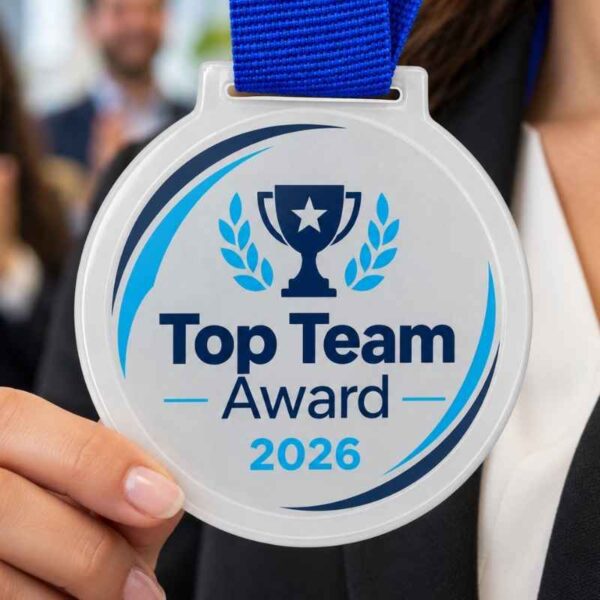 Medallas acrílicas con logo