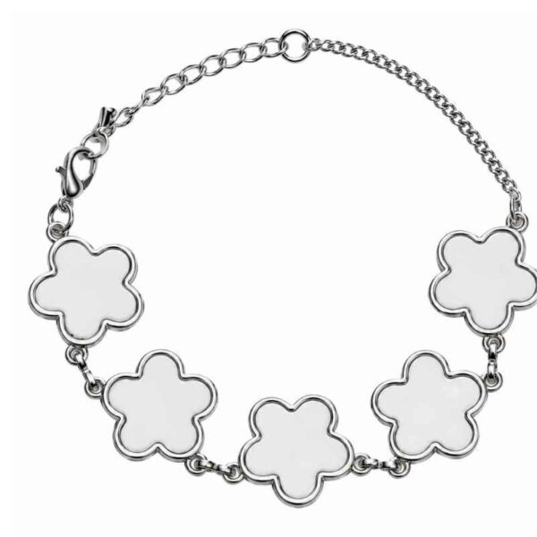- Pulsera con dijes de flor Pulsera personalizada con 5 dijes