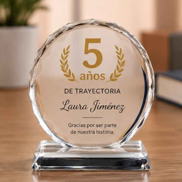 Trofeo redondo personalizado
